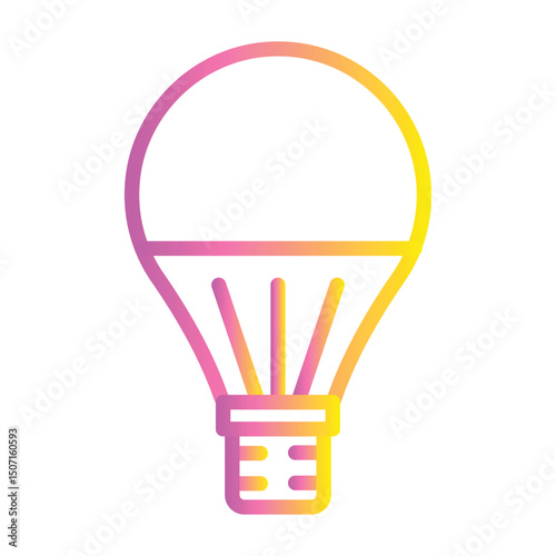 Led Bulb Color gradient illustration vector icon which can easily modify or edit 
 