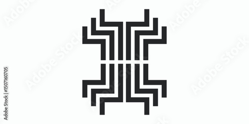 Insect symbol logo with stripes forming an insect style, suitable for identity logos with insect themes