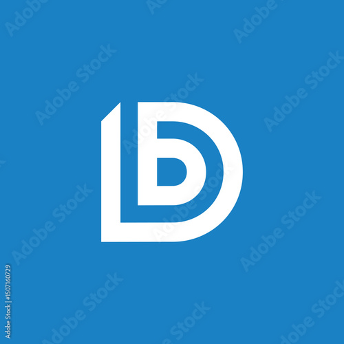 Monogram Initial Letter D DB BD logo design vector template