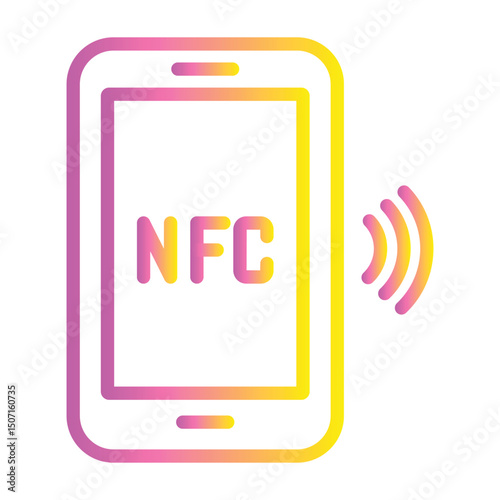 Nfc Tag Color gradient illustration vector icon which can easily modify or edit 
