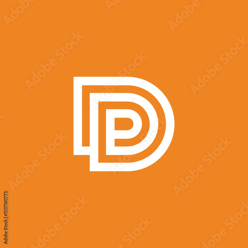 Monogram Initial Letter D P DP PD logo design vector template