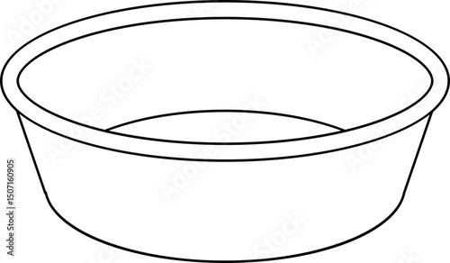 Empty washbasin flat stock outline vector illustration.
water container coloring page isolated.
Large basin.
Transparent background.