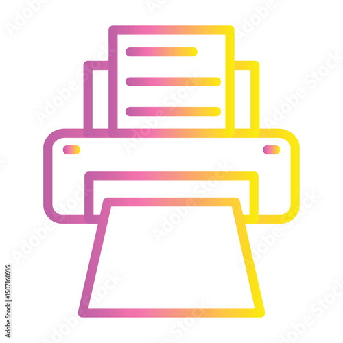 Printer Color gradient illustration vector icon which can easily modify or edit 
 