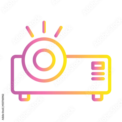 Projector Color gradient illustration vector icon which can easily modify or edit 
