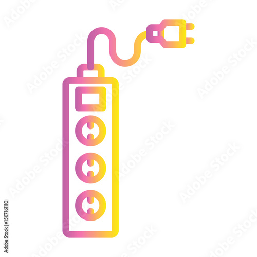 Smart Power Strip Color gradient illustration vector icon which can easily modify or edit 
