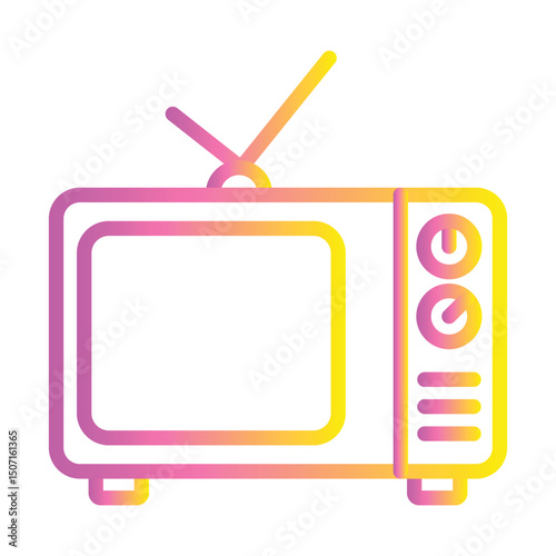 Television Color gradient illustration vector icon which can easily modify or edit 
