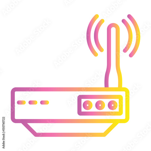 Wi-fi Router Color gradient illustration vector icon which can easily modify or edit 
