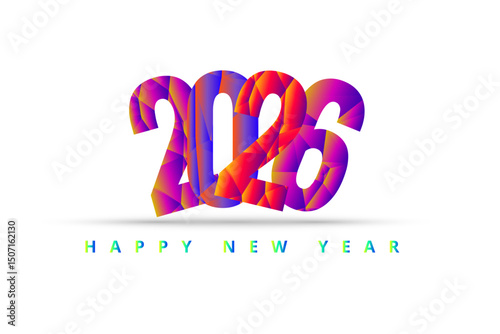happy new year 2026 with aesthetic and colorful decorations