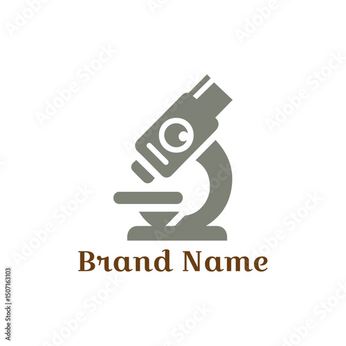 Company business logo design concept vector illustration symbol. Microscope eye logo.