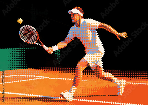 abstract illustration of tennis court