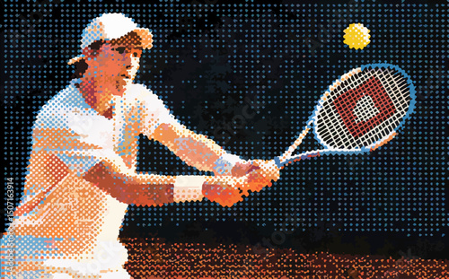 abstract illustration of tennis court