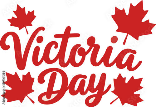Happy Victoria Day – Canadian Celebration Greeting with Maple Leaves