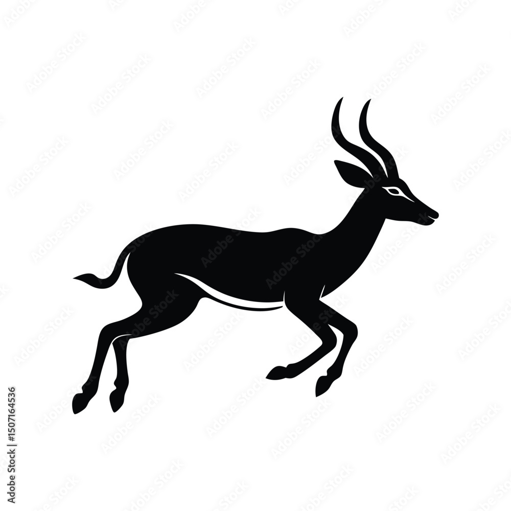 Obraz premium Antelope Running Vector Silhouette