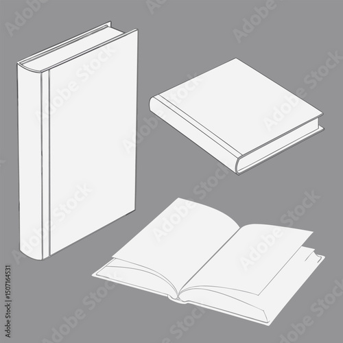 A realistic 3d mockup of blank white hardcover book