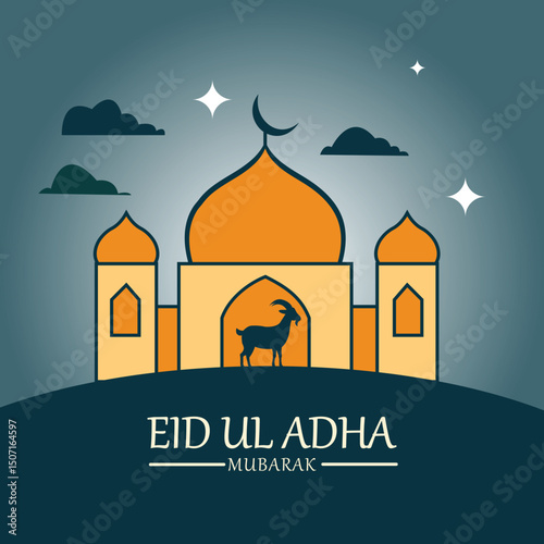 eid uladha mubarak card for muslim festival