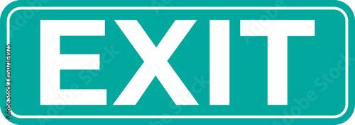 Teal Exit Sign Clear Wayfinding Graphics for Safety and Guidance