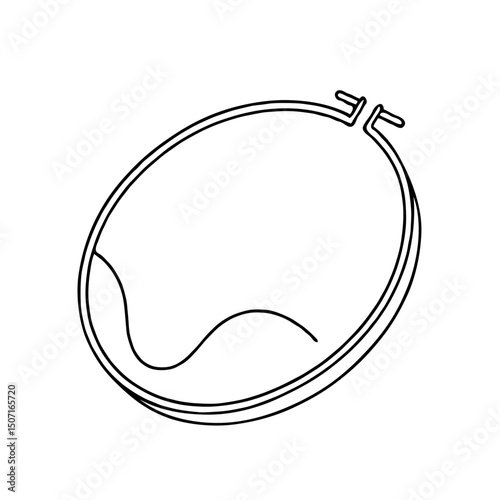 Outline illustration of an embroidery hoop on a white background  