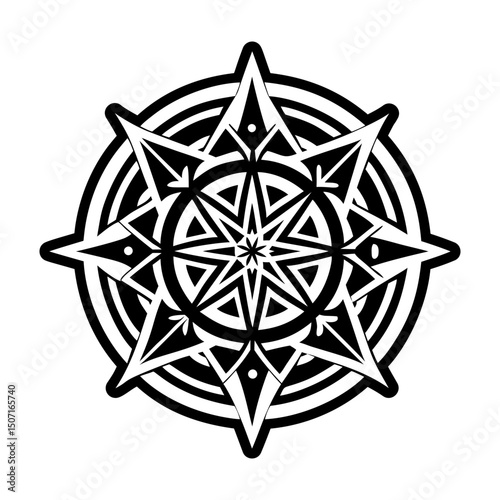 Cosmic compass icon in solid style