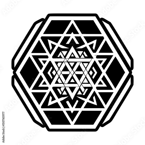 A filled style icon of hexagram