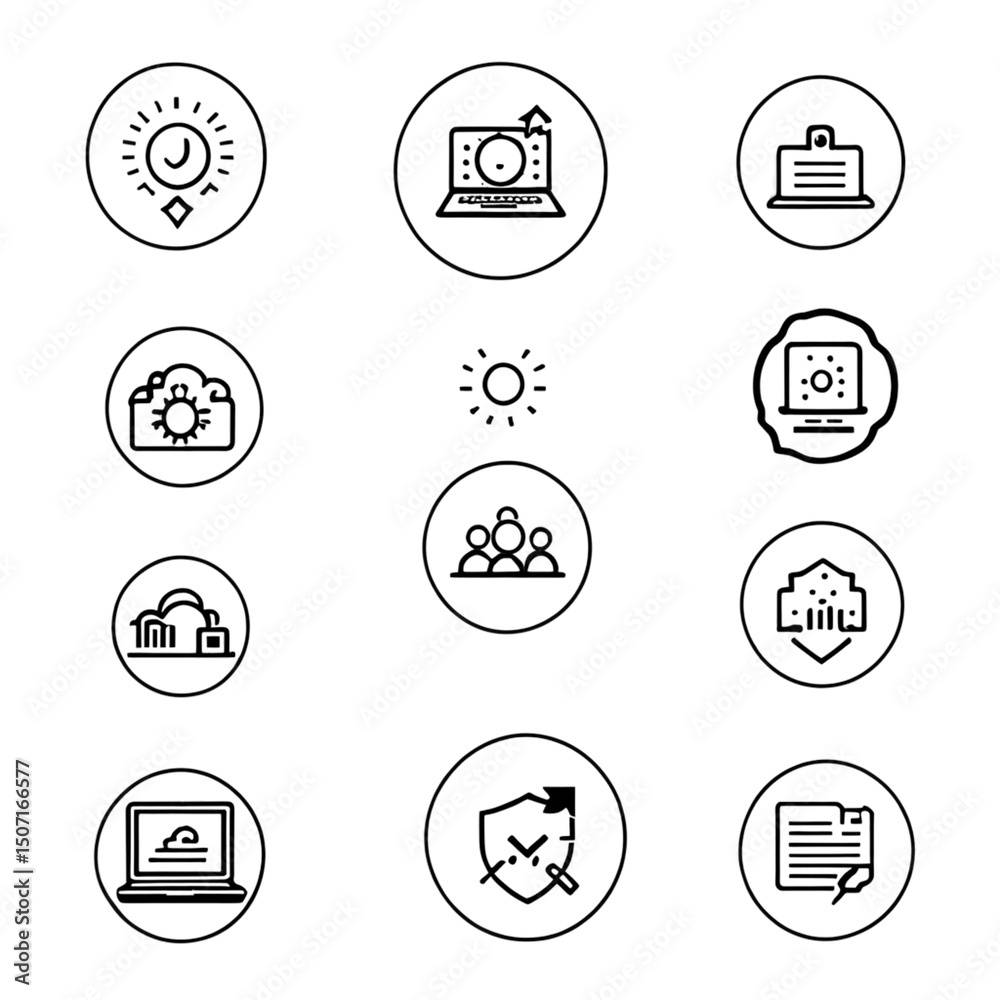 Fototapeta premium 統計とダッシュボードUIアイコン｜Statistics and Dashboard UI Icons