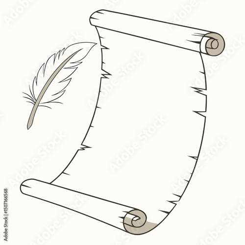 A scroll of parchment paper the paper appears