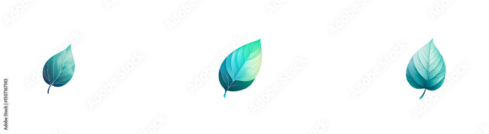 Aqua Blue Leaf Arrangement on Isolated Black, cut out transparent Aqua Blue Leaf Arrangement on Isolated Black, cut out transparent