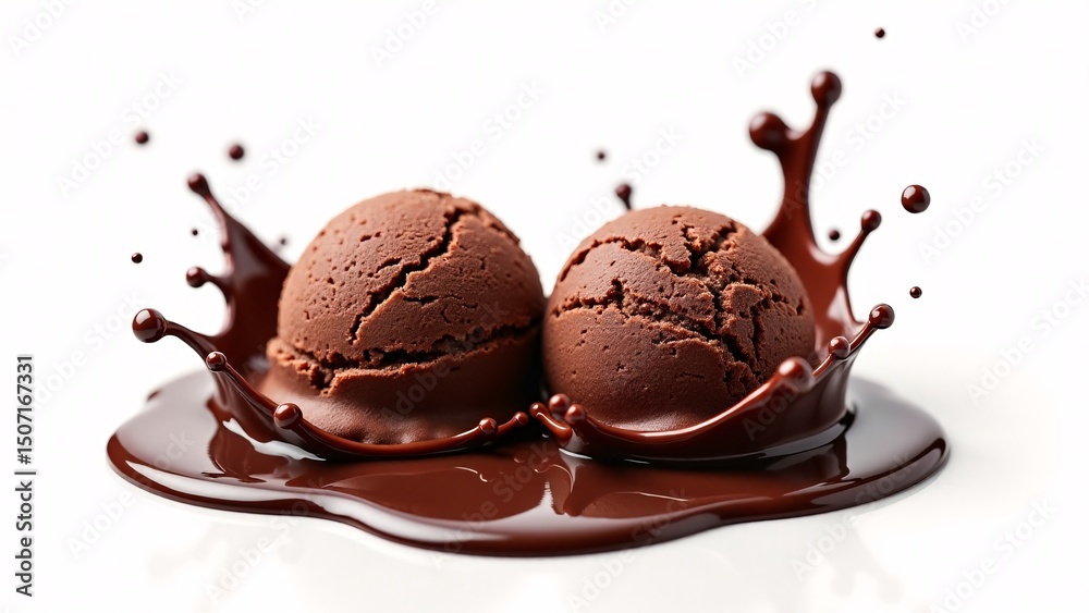 custom made wallpaper toronto digitalTwo Chocolate Ice Cream Scoops Splashing