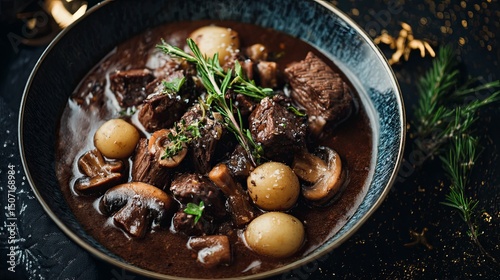 Hearty Reindeer Stew with Mushrooms and Potatoes photo