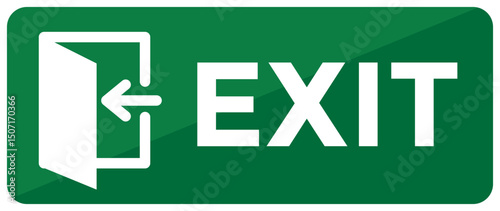 Green Exit Sign with Door Graphic Safety and Emergency Exit Indicator
