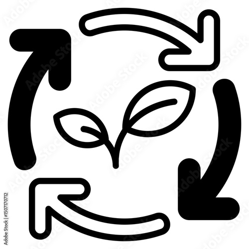 Sustainable outline mixed icon
