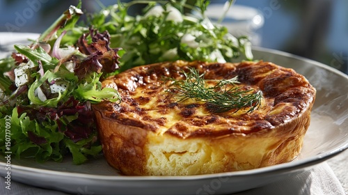 Savory Swedish Cheese Pie with Salad