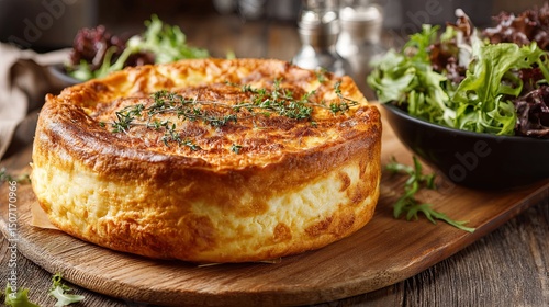 Rustic Wooden Cutting Board for Savory Swedish Cheese Pie