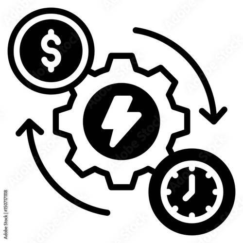 Efficiency outline mixed icon