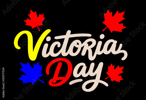 Wallpaper Mural Happy Victoria Day – Canadian Celebration Greeting with Maple Leaves Torontodigital.ca