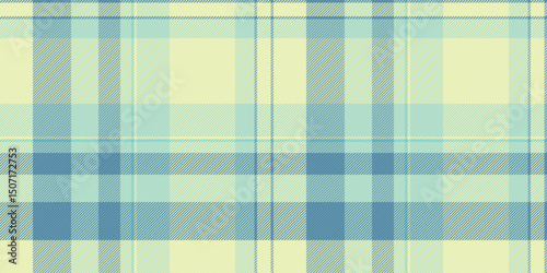 Soft pastel plaid pattern in calming blue and yellow hues. Ideal for textile designs, backgrounds, or website templates.