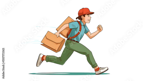 Pria yang semangat mengantar paket