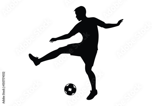 Soccer Player Kicking Ball Silhouette