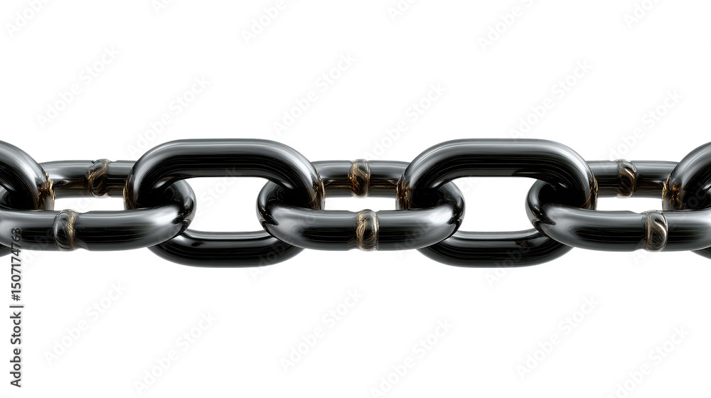 Fototapeta premium Chain Link: A close-up studio shot presents a linked chain, symbolizing strength, connection, and unity against a clean backdrop.