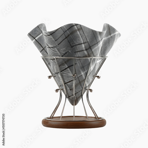 Elegant Metal and Fabric Coffee Filter Dripper photo