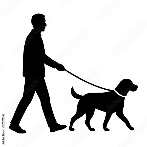 SILHOUETTE OF A MAN WITH A DOG