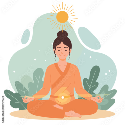Woman Meditating Sitting in Lotus Posture