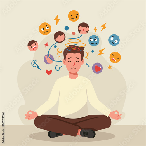 Self care personal health habits combination for wellness person concept