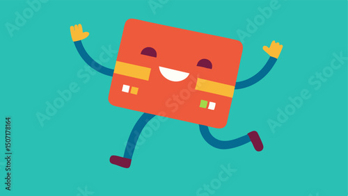 Expressive Dance The anthropomorphic credit card performs a fun dance move in the middle of an aisle attracting the attention of shoppers who smile and join in.