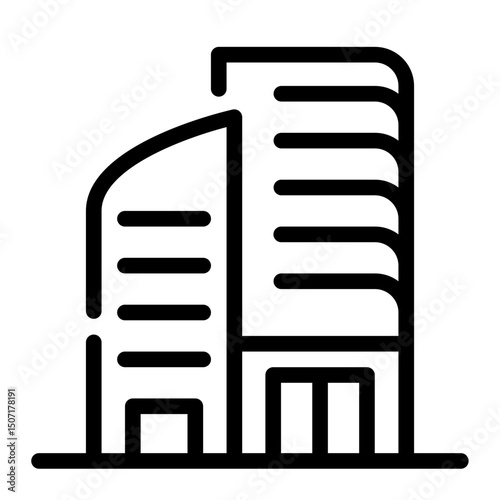 Apartment Tower Vector Illustration – Modern Residential High-Rise Building	
