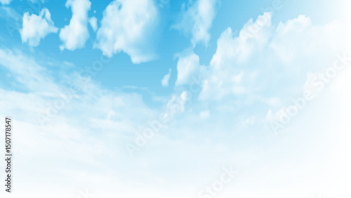 Sky clear beauty atmosphere summer day photo. Beautiful blue sky background. Vector design.