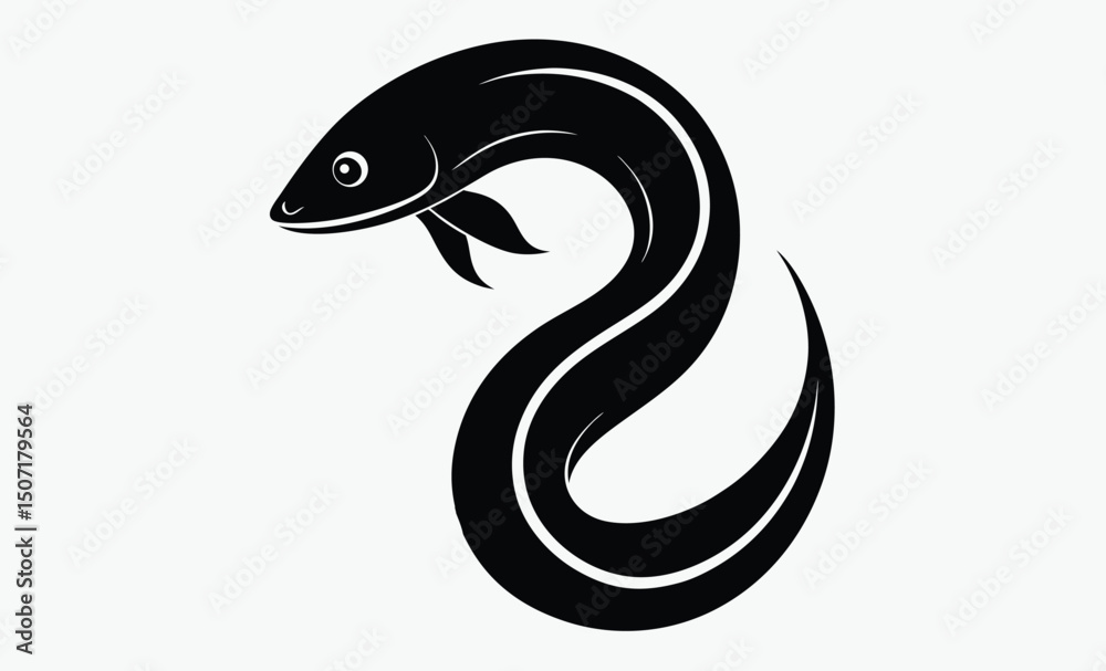 Naklejka premium Eel Silhouette Vector