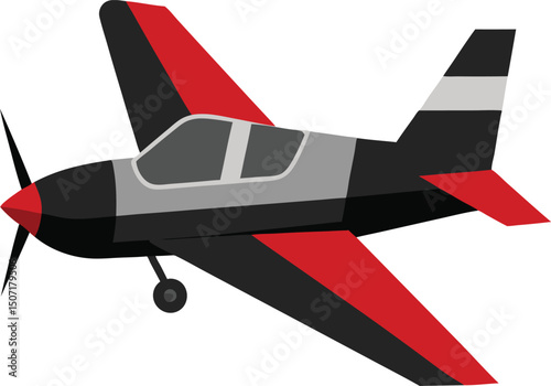 Colorful Light Twin Aircraft Vector Set – 8-Seater Propeller Airplanes, Travel, and Editorial Design
