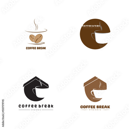 Coffee cup Logo Template vector icon illustration  design