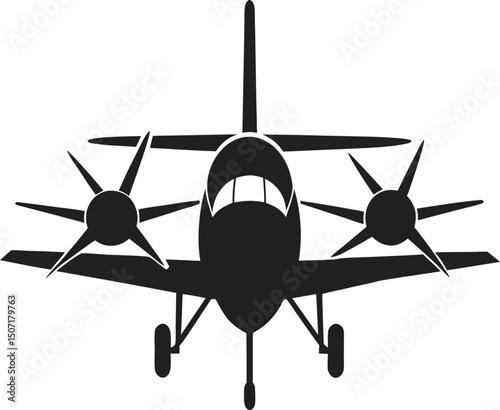 Colorful Light Twin Aircraft Vector Set – 8-Seater Propeller Airplanes, Travel, and Editorial Design