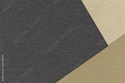 Abstract black, beige and brown paper background with copy space. Template for presentation, banner or card design